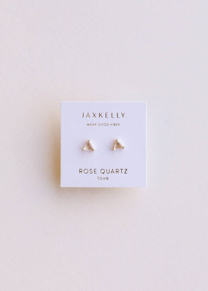 Rose Quartz Mini Energy Gem Earring - Uptown Boutique Ramona