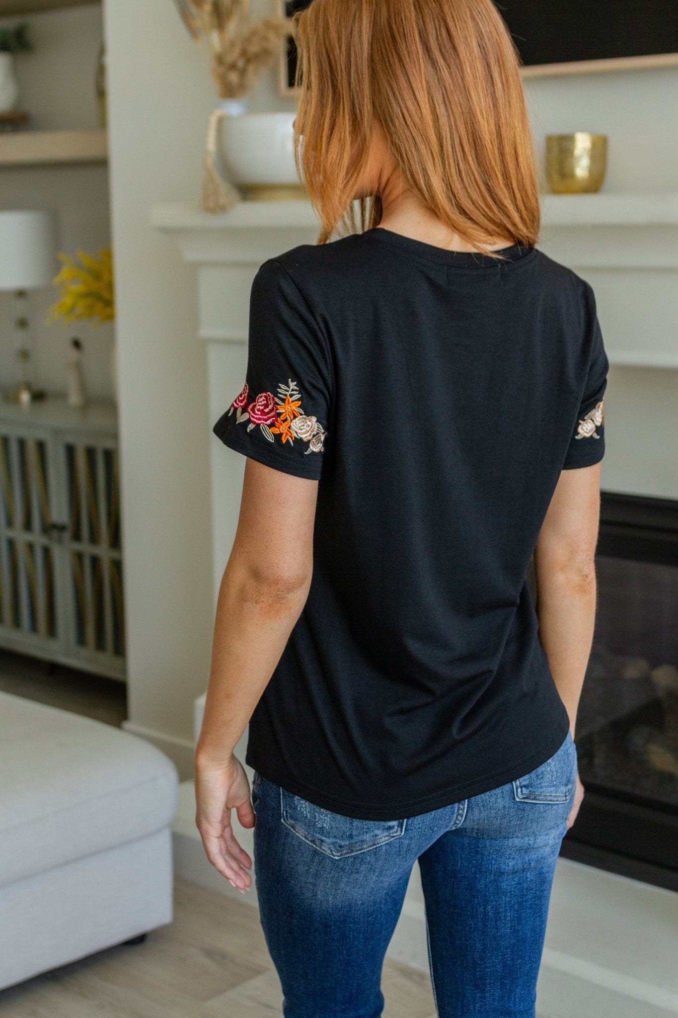 Roses On My Sleeves Embroidered Top (Online Exclusive) - Uptown Boutique Ramona