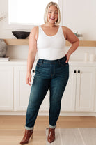 Rowena High Rise Pull On Double Cuff Slim Jeans (Online Exclusive) - Uptown Boutique Ramona