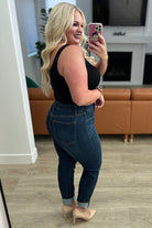 Rowena High Rise Pull On Double Cuff Slim Jeans (Online Exclusive) - Uptown Boutique Ramona