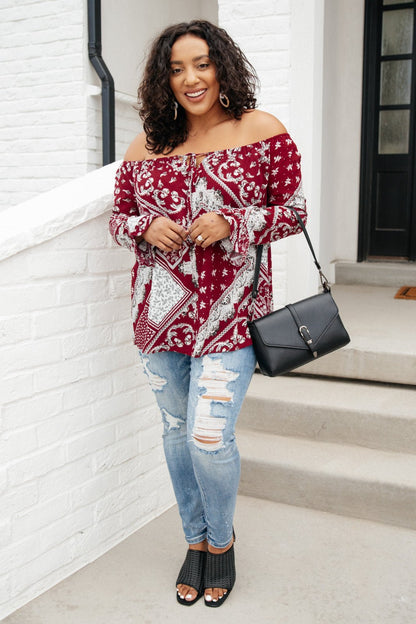 Runaway Top in Burgundy (Online Exclusive) - Uptown Boutique Ramona