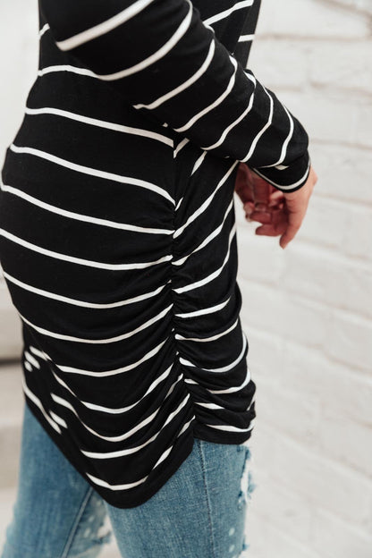 Sailing Stripes Top in Black (Online Exclusive) - Uptown Boutique Ramona