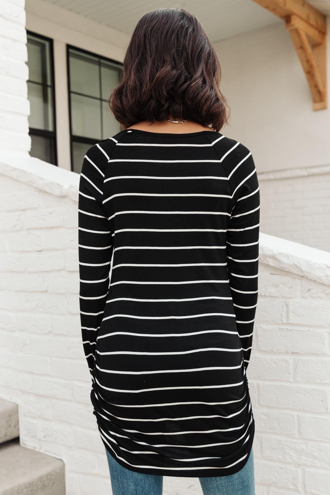 Sailing Stripes Top in Black (Online Exclusive) - Uptown Boutique Ramona