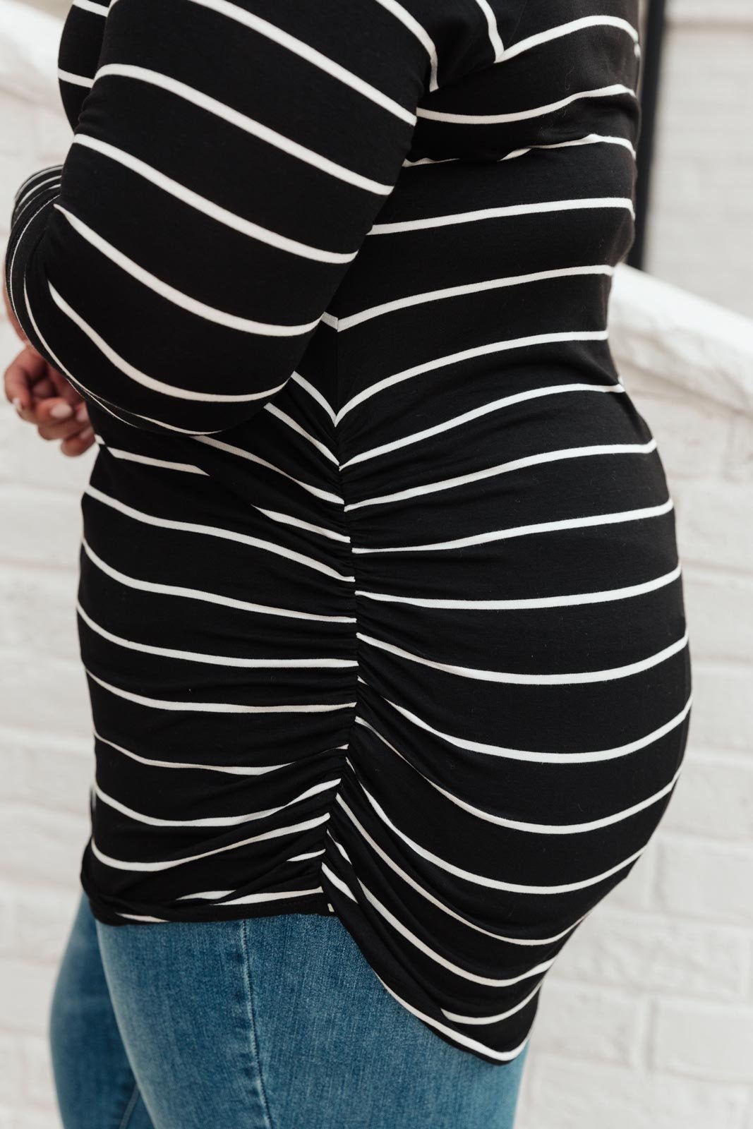 Sailing Stripes Top in Black (Online Exclusive) - Uptown Boutique Ramona