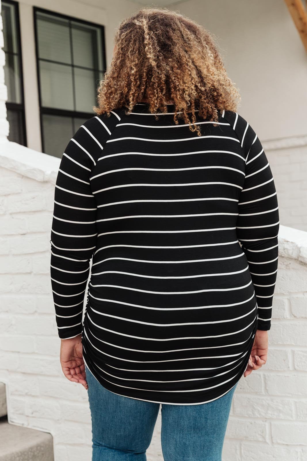 Sailing Stripes Top in Black (Online Exclusive) - Uptown Boutique Ramona