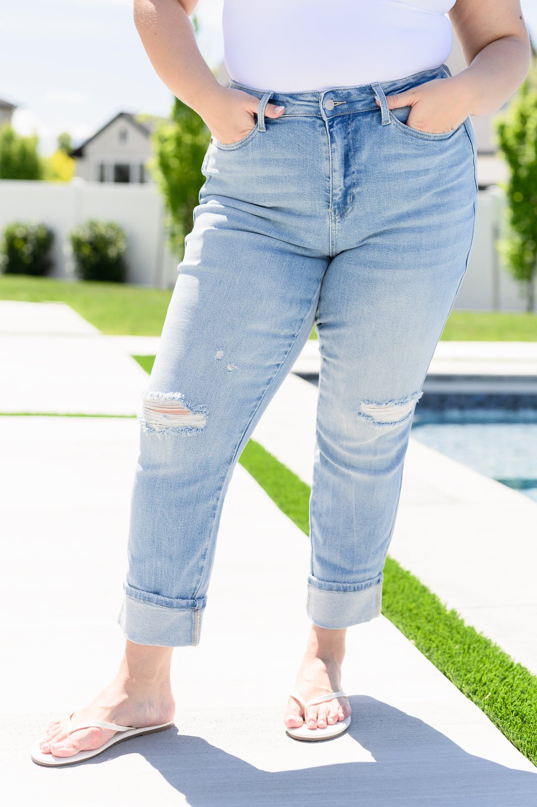 Sam Mid Rise Star Pocket Boyfriend Jeans (Online Exclusive) - Uptown Boutique Ramona