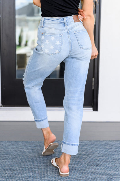 Sam Mid Rise Star Pocket Boyfriend Jeans (Online Exclusive) - Uptown Boutique Ramona