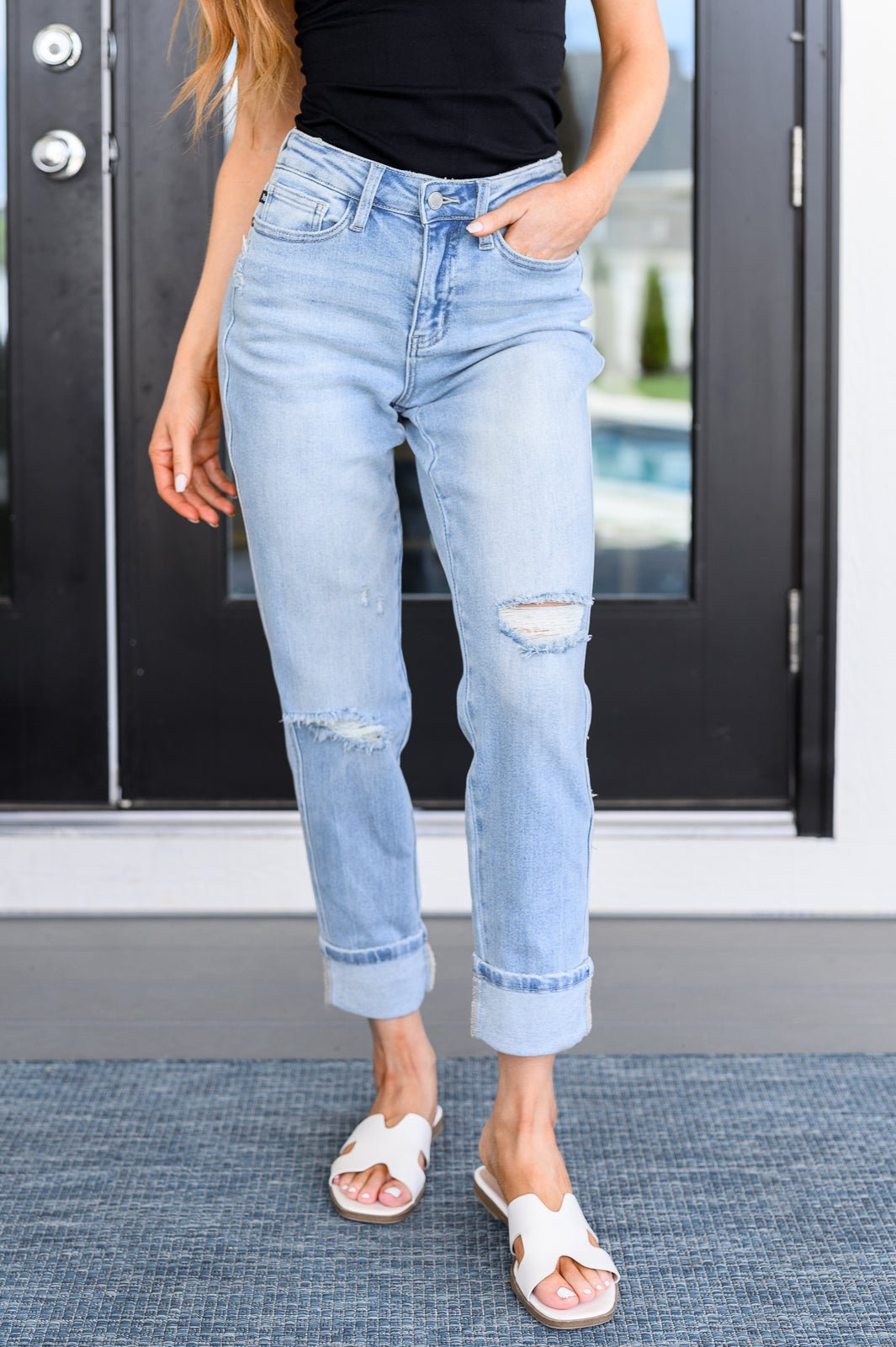 Sam Mid Rise Star Pocket Boyfriend Jeans (Online Exclusive) - Uptown Boutique Ramona