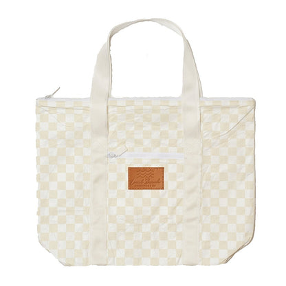 Sand Checker Tyvek Shoulder Tote - Uptown Boutique Ramona