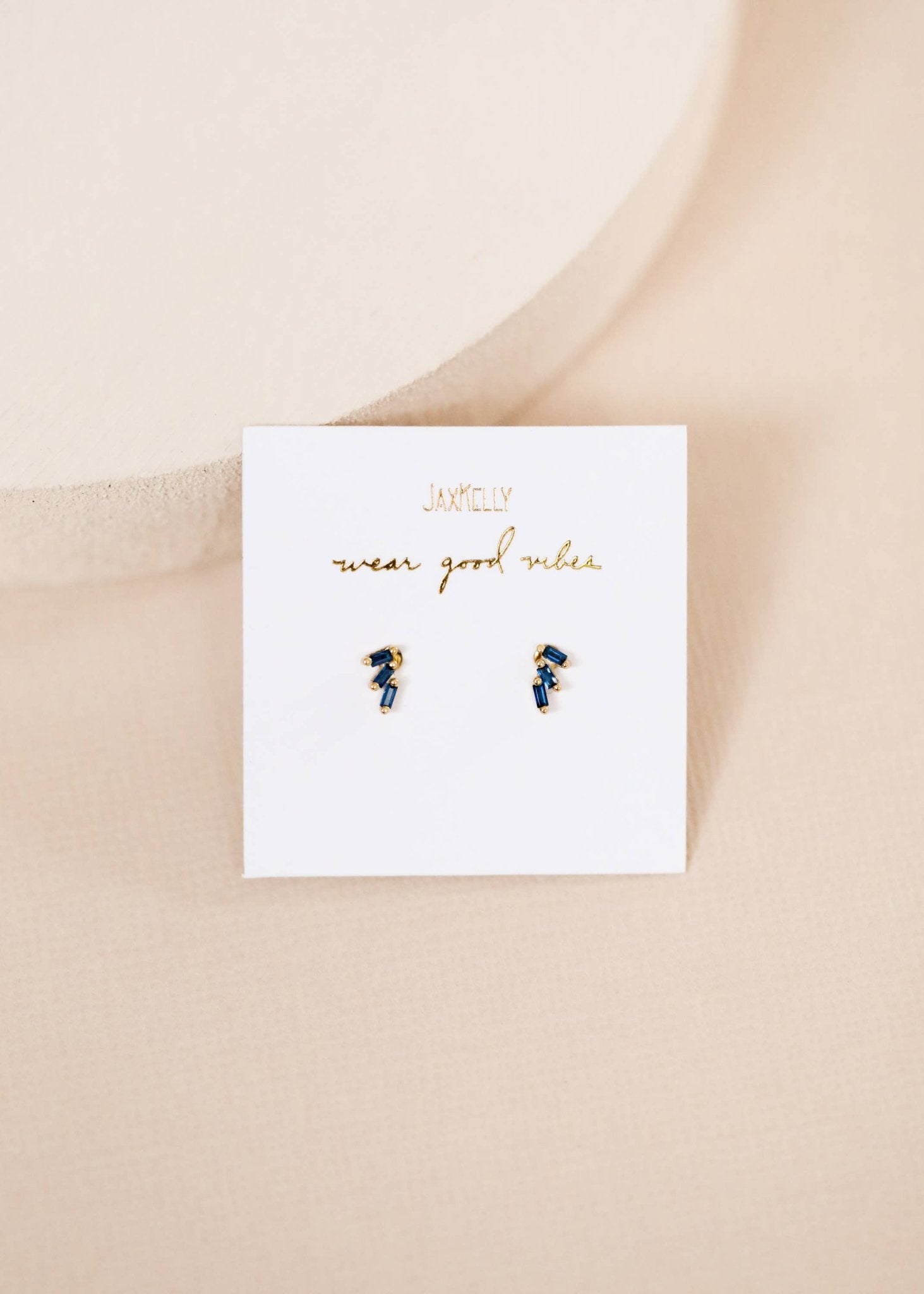 Sapphire Offset Trio Earrings - Uptown Boutique Ramona