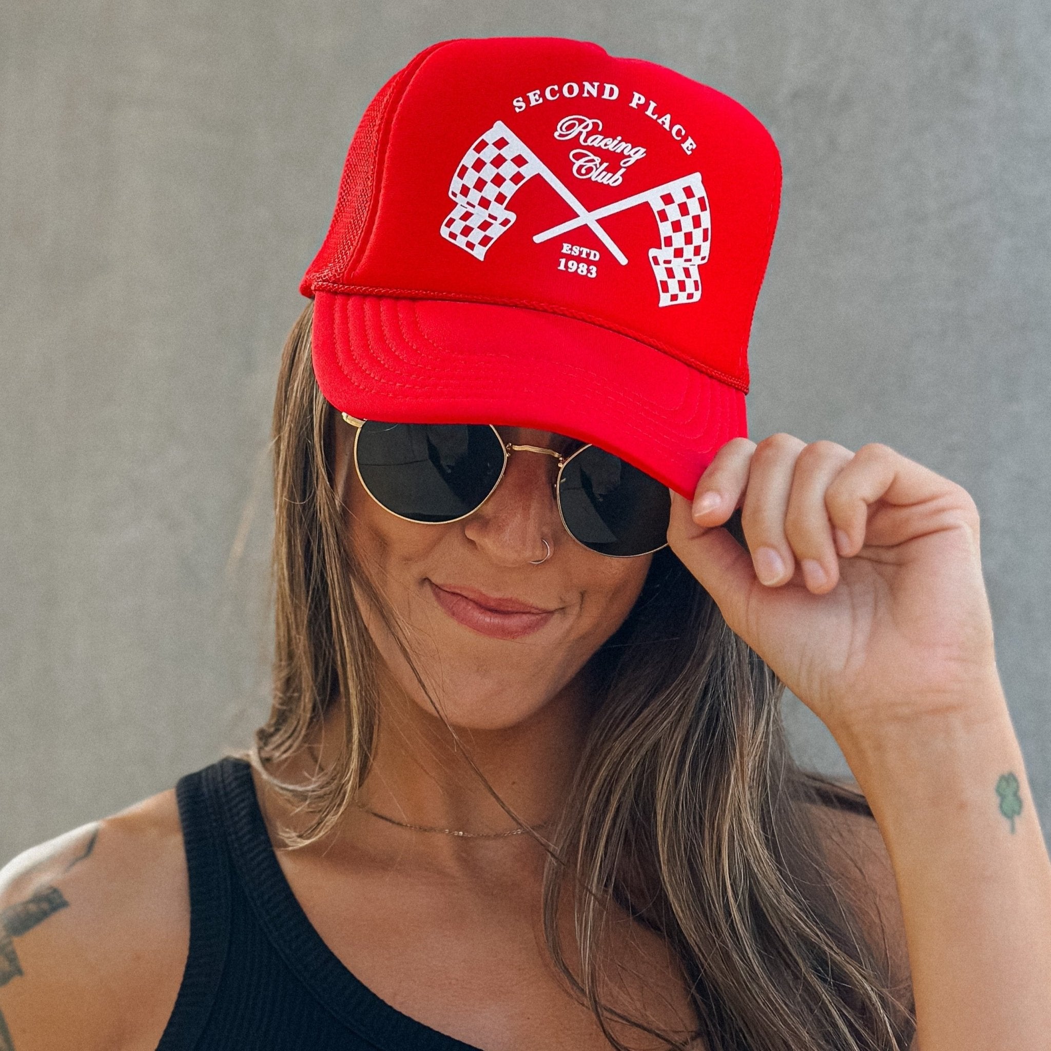 Second Place Racing Trucker Hat - Uptown Boutique Ramona