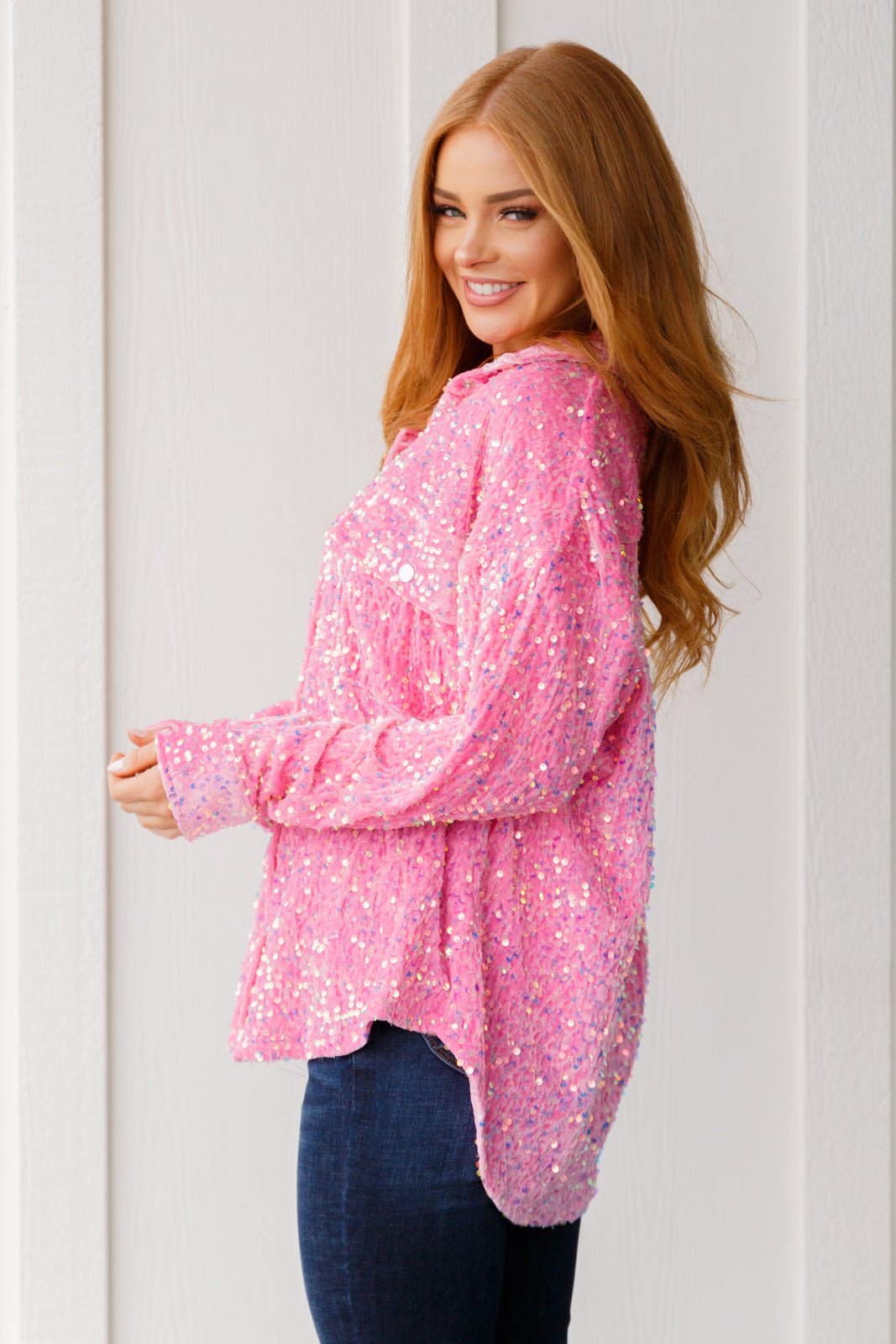 Seeking Love Sequin Shirt (Online Exclusive) - Uptown Boutique Ramona