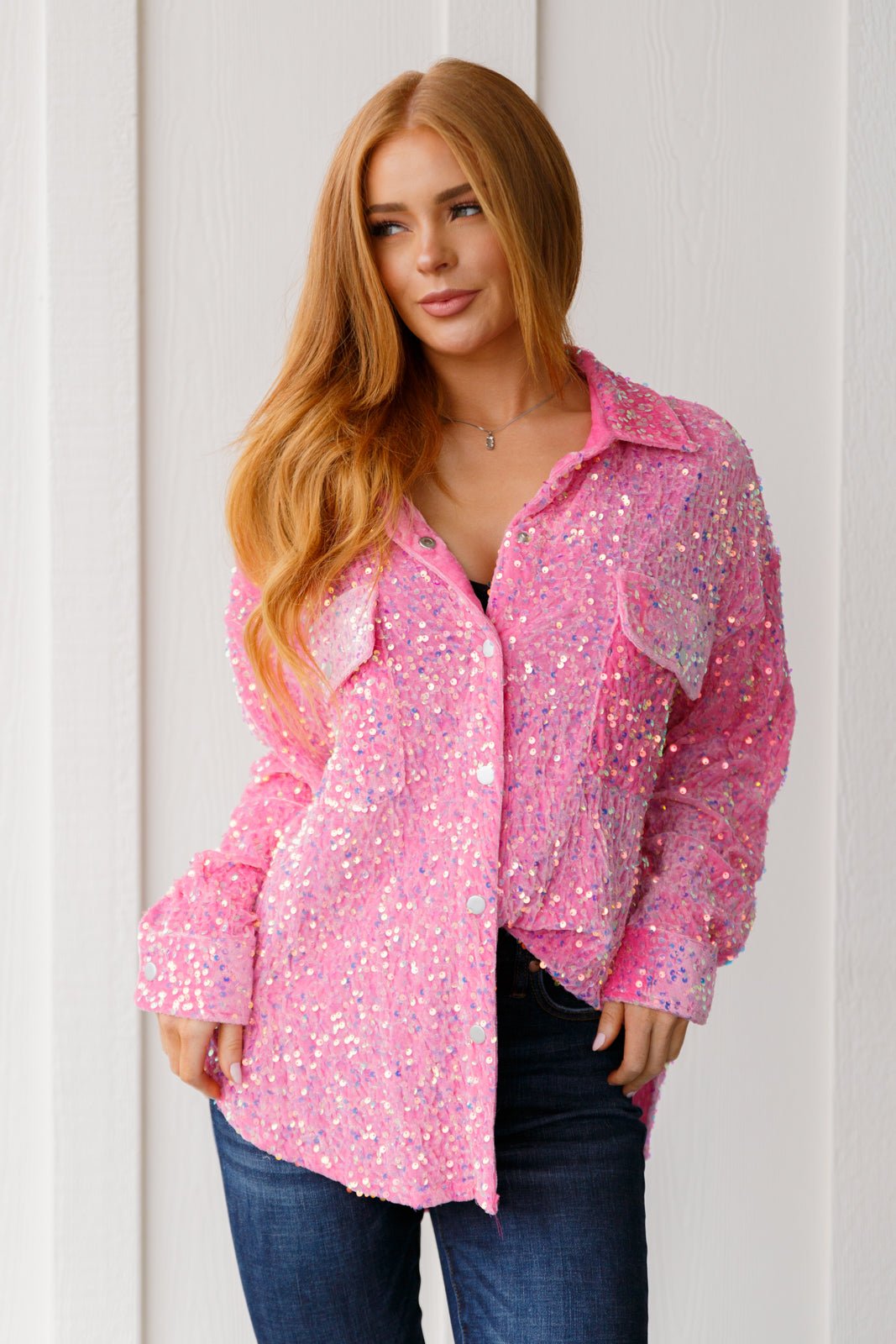 Seeking Love Sequin Shirt (Online Exclusive) - Uptown Boutique Ramona