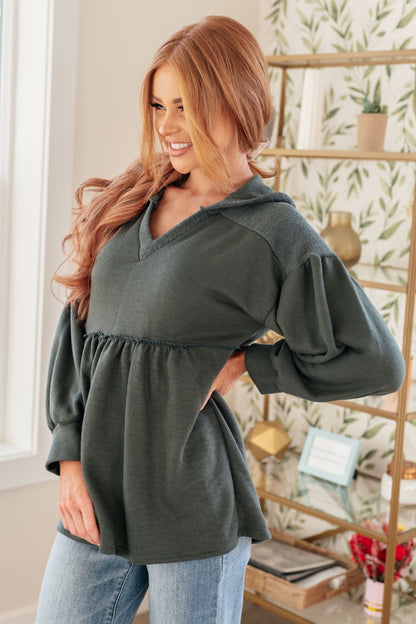 She's Not Wrong Hooded V - Neck Pullover (Online Exclusive) - Uptown Boutique Ramona