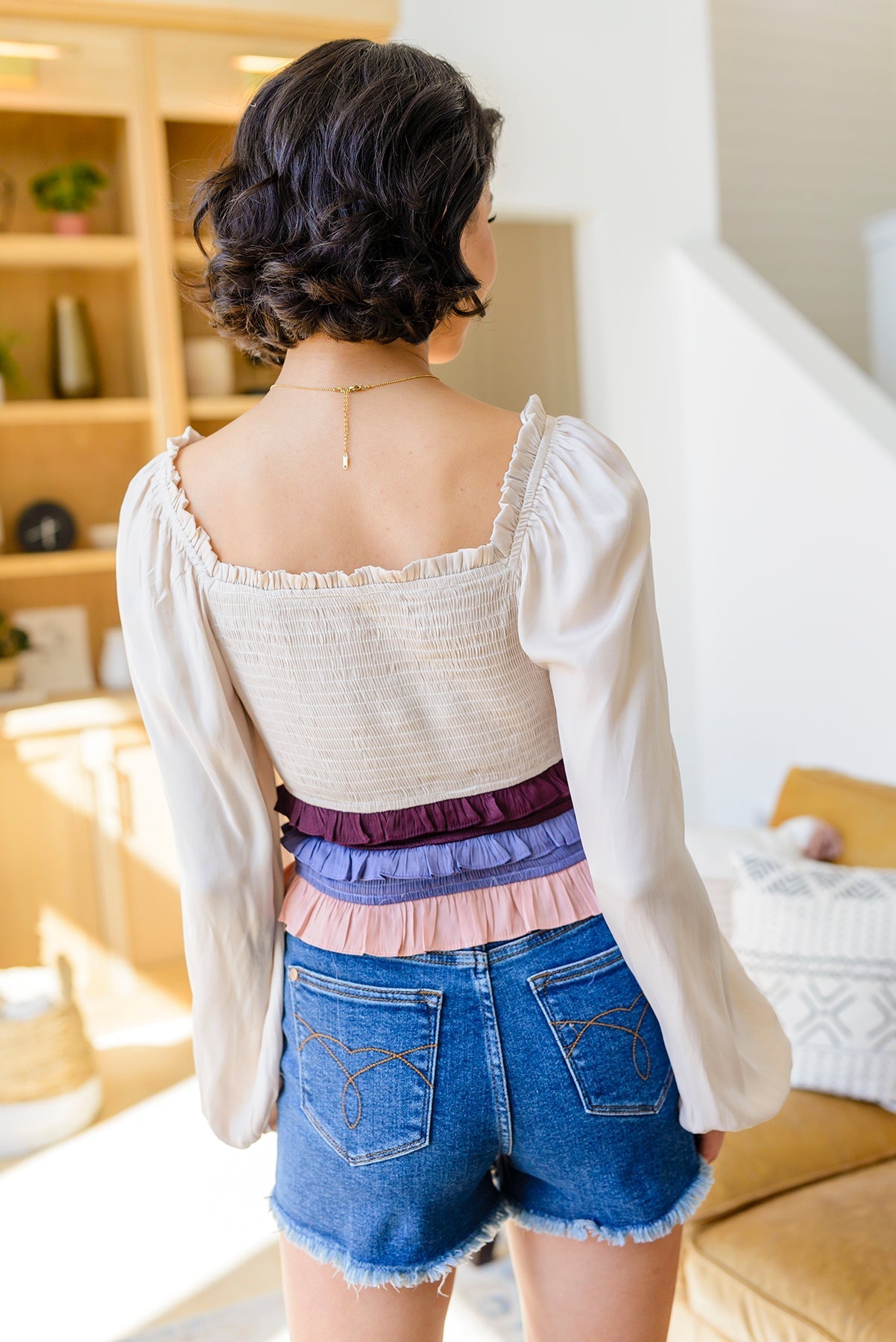 Shirley Smocked Ruffle Blouse (Online Exclusive) - Uptown Boutique Ramona