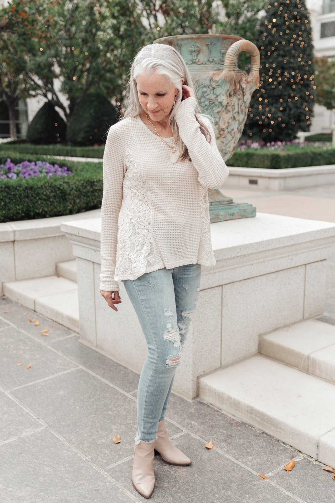 Side Of Art Top In Beige (Online Exclusive) - Uptown Boutique Ramona