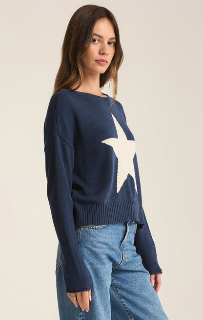 SIENNA STAR SWEATER - Uptown Boutique Ramona