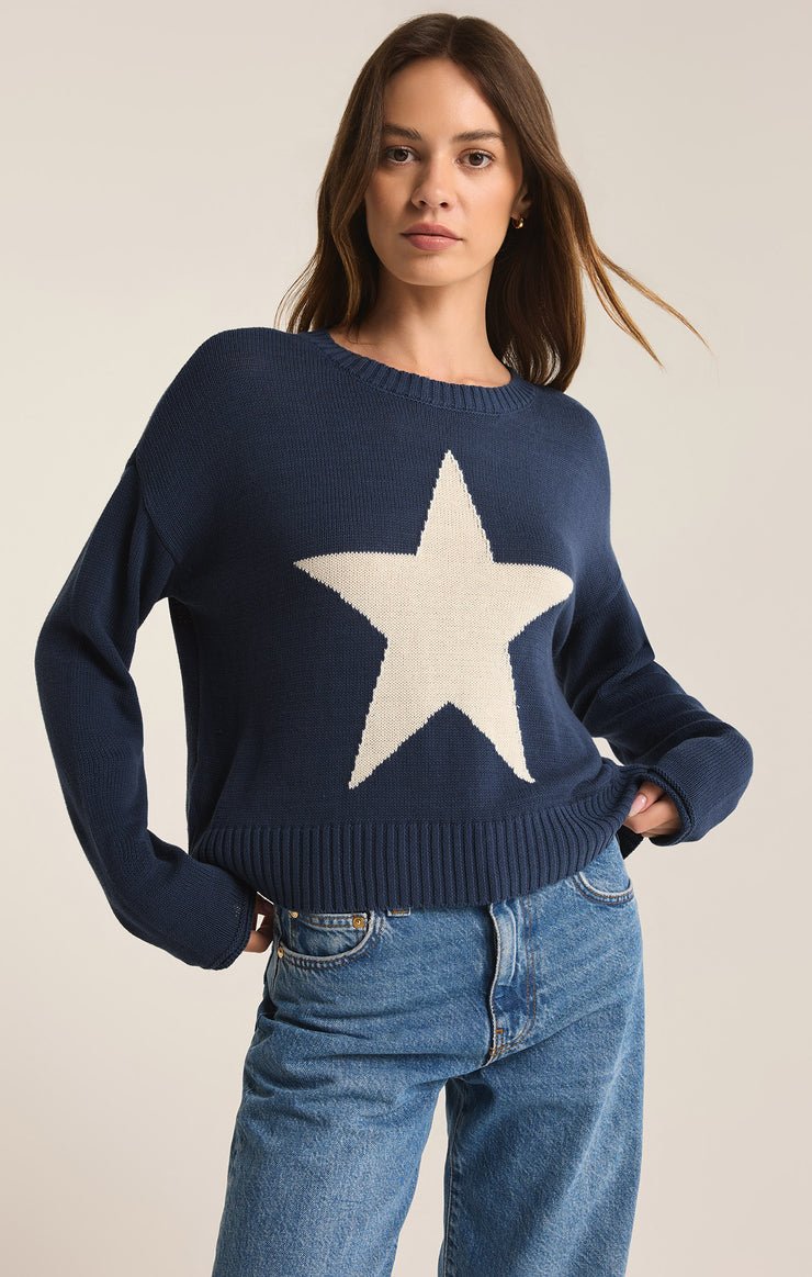 SIENNA STAR SWEATER - Uptown Boutique Ramona