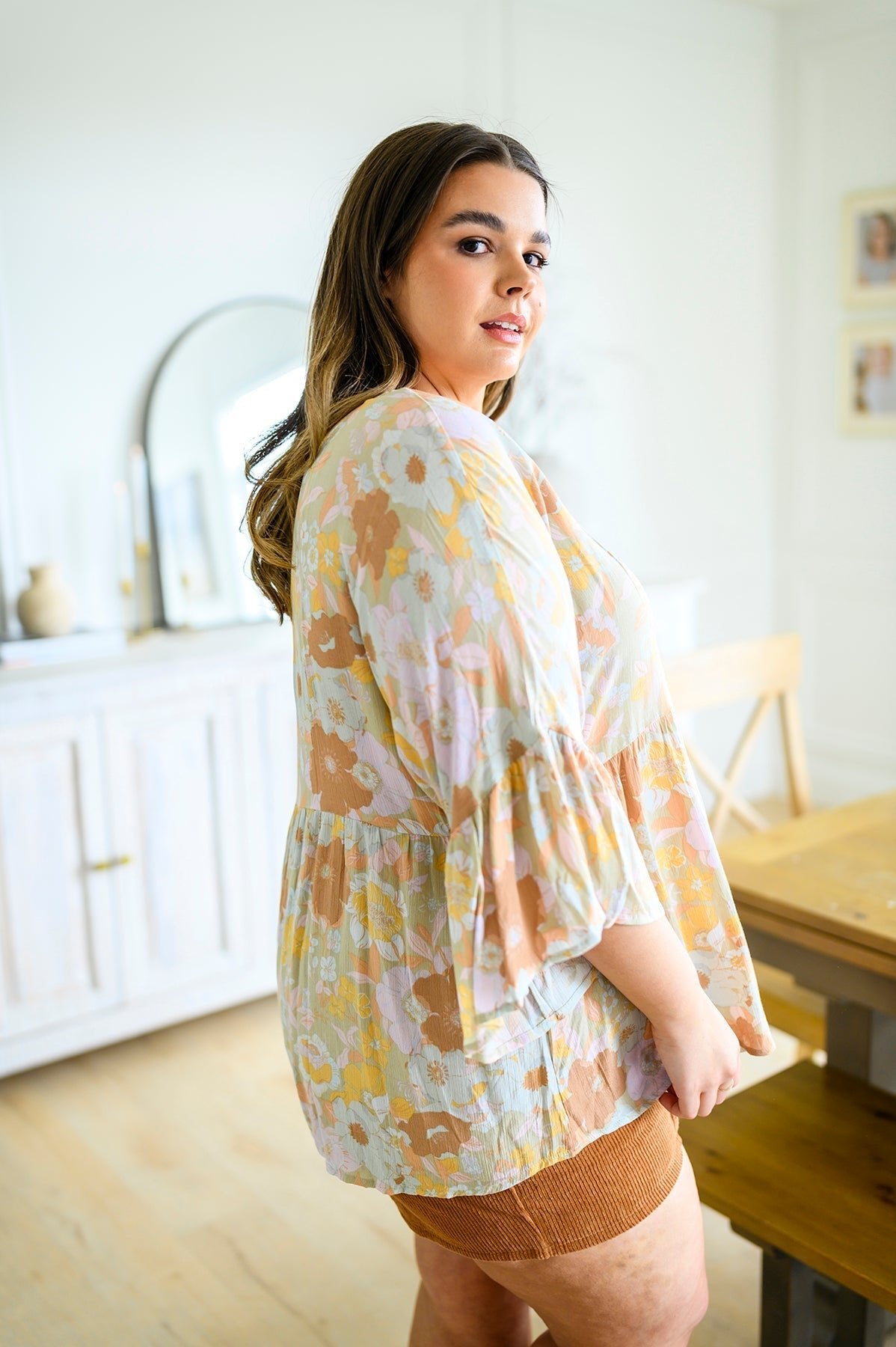 Singled Out Floral Blouse in Green (Online Exclusive) - Uptown Boutique Ramona