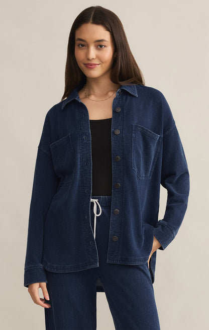 Veste en denim entièrement tricotée