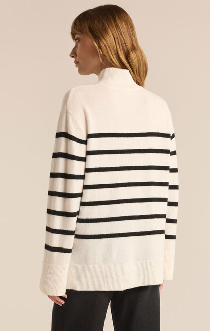 FIN STRIPE TURTLENECK SWEATER