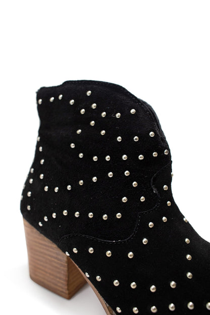 Twilight Studded Heeled Ankle Boot in Black (Online Exclusive)