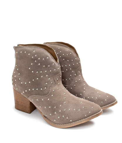 Twilight Studded Heeled Ankle Boot in Taupe (Online Exclusive)