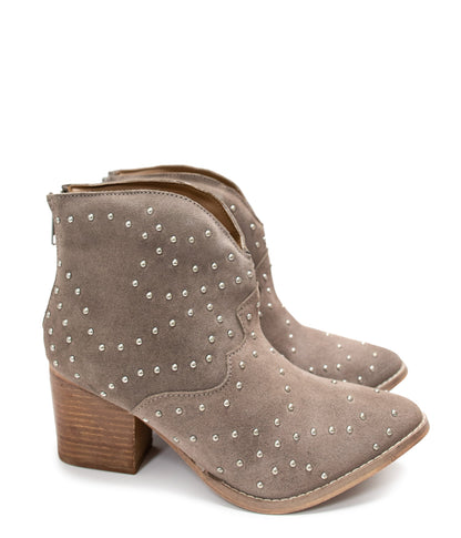 Twilight Studded Heeled Ankle Boot in Taupe (Online Exclusive)