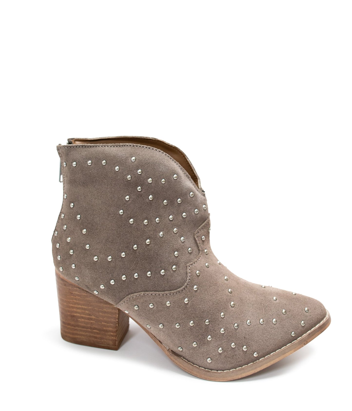 Twilight Studded Heeled Ankle Boot in Taupe (Online Exclusive)