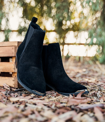 Wylie Suede Ankle Boot in Black (Online Exclusive)