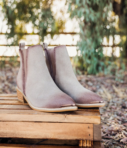 Wylie Suede Ankle Boot in Taupe (Online Exclusive)