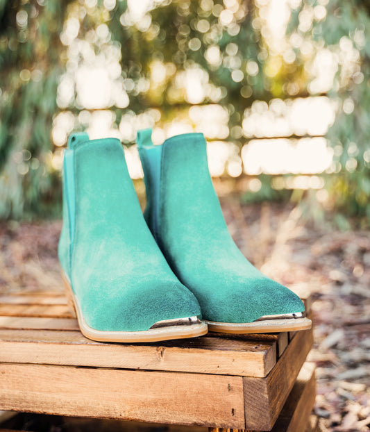 Wylie Suede Ankle Boot in Teal (Online Exclusive)