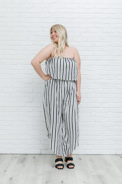 Modern Stripes Sleeveless Jumpsuit (Online Exclusive)