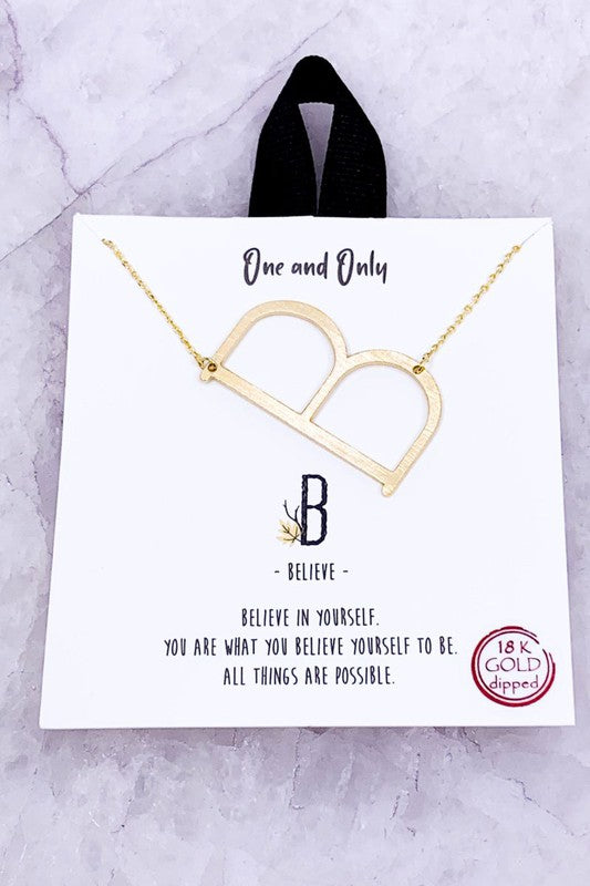 Beautiful Words Initial Necklace
