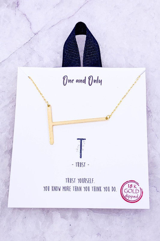 Beautiful Words Initial Necklace