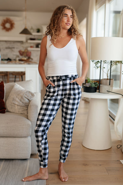 Your New Favorite Joggers in Black and White Check (Online Exclusive)