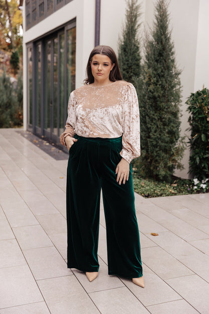 Velvet Elvis Wide Leg Velvet Pants (Online Exclusive)