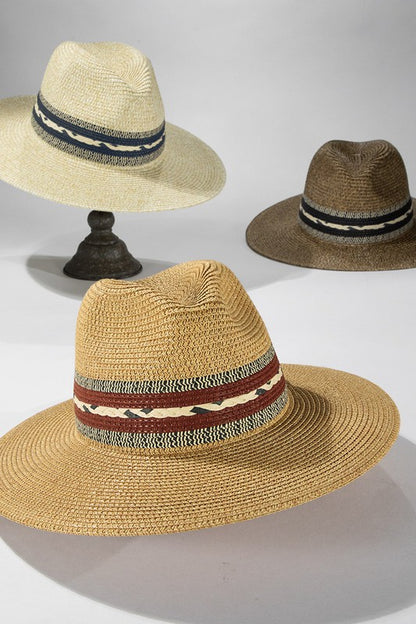 Chapeau Panama tressé avec accents Grand Trip
