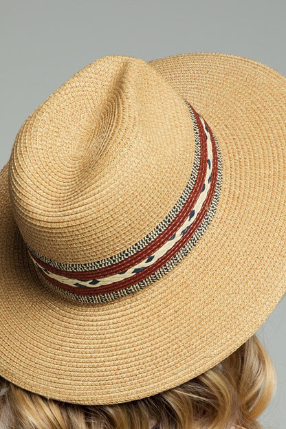 Chapeau Panama tressé avec accents Grand Trip