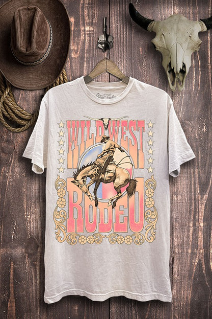 T-shirt graphique surdimensionné Wild West Rodeo 