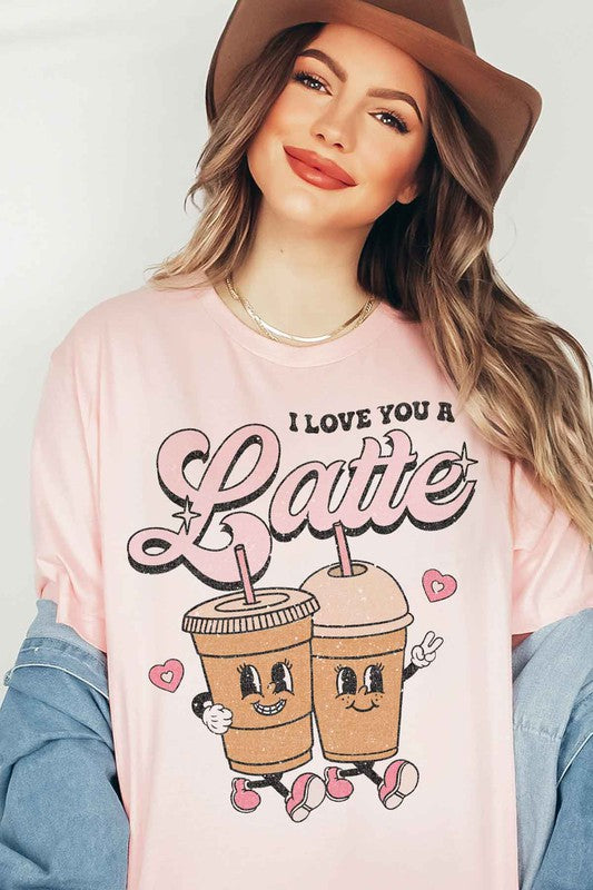 Je t'aime un t-shirt graphique latte