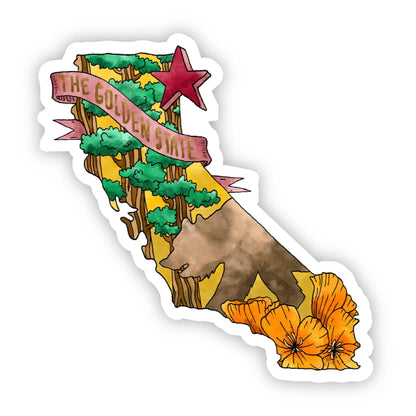 L'aquarelle de Golden State en Californie Sticker