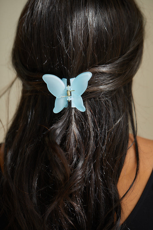 Butterfly Claw Clip in Matte Blue (Online Exclusive)