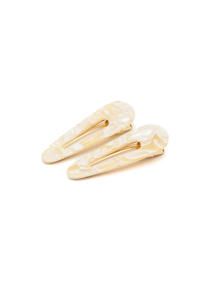 2 Pack Teardrop Hair Clip in Gold Shell (Online Exclusive)