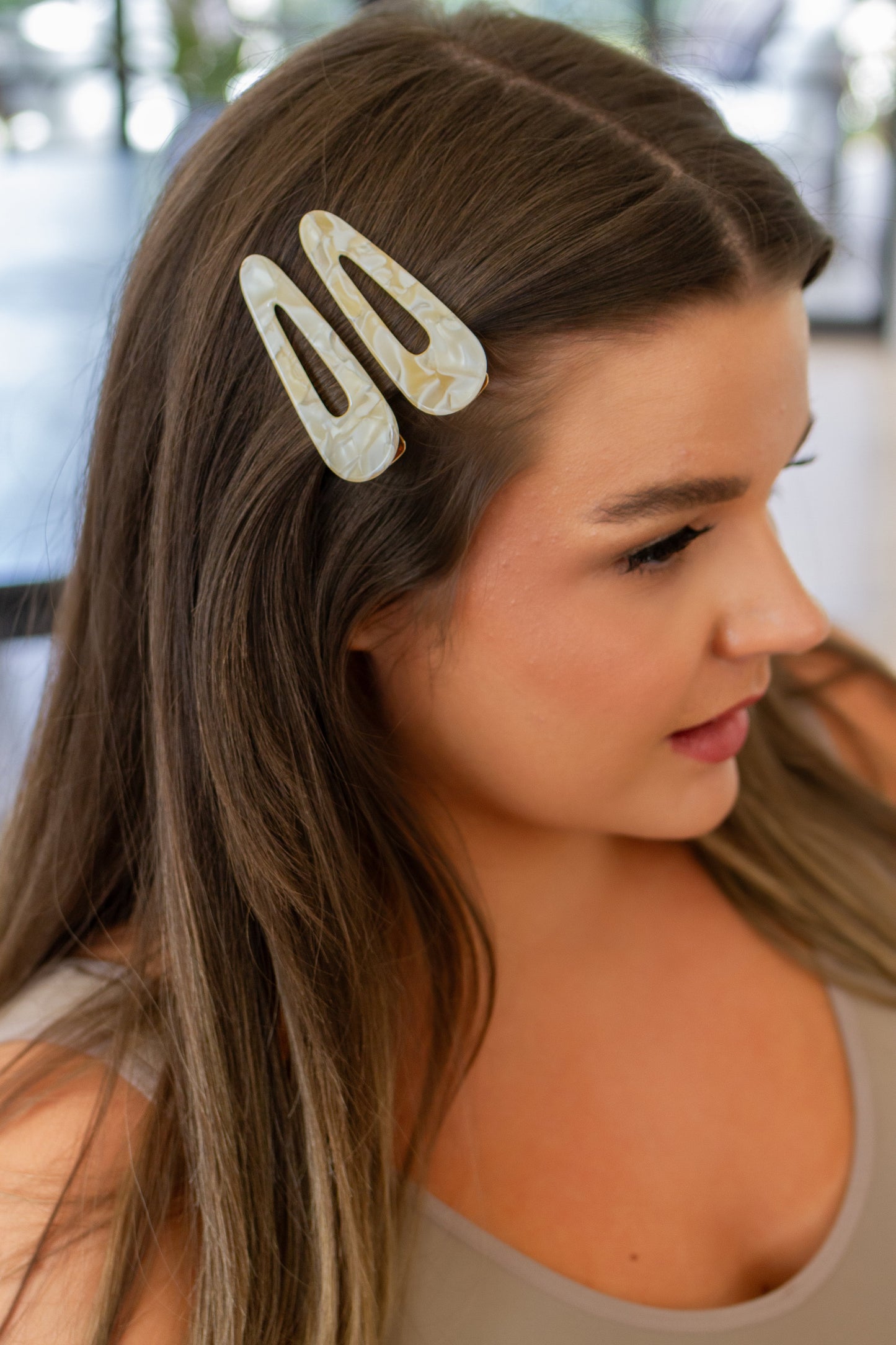2 Pack Teardrop Hair Clip in Gold Shell (Online Exclusive)