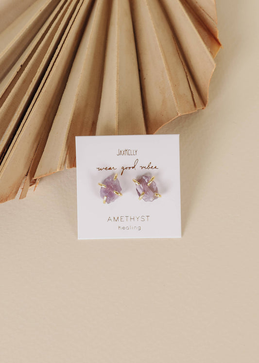 Amethyst Gemstone Prong Earring