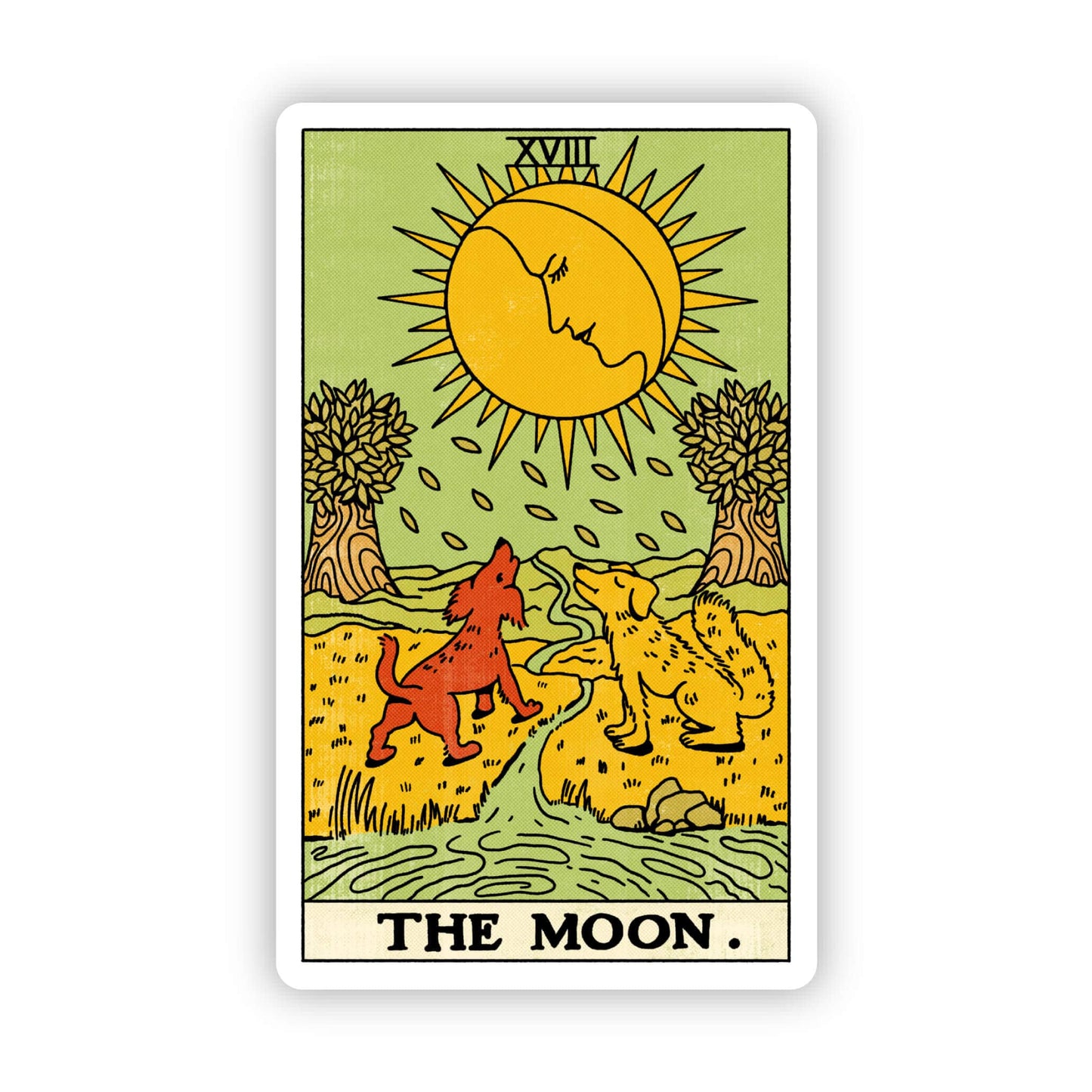 La carte de tarot de la lune Sticker