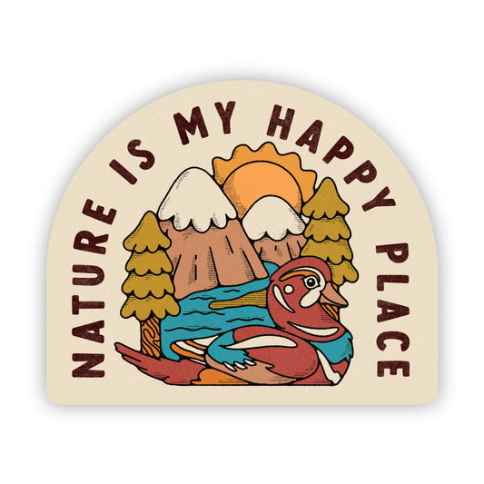"La nature est mon endroit heureux" Sticker