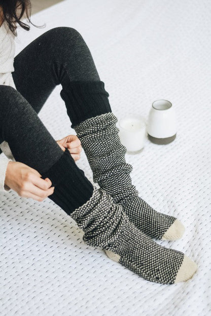 Knitted Lounge Socks In Black (Online Exclusive)