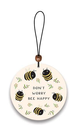 Don't Worry Bee Happy Car Air Freshener - Honeysuckle